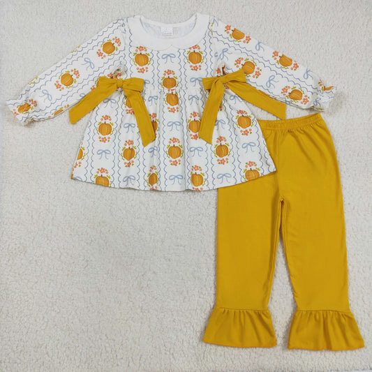 long sleeve pumpkin mustard pants set
