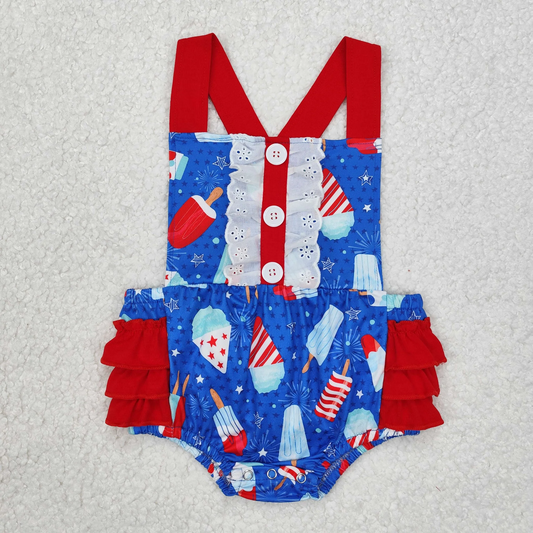 SR0015 USA Warehouse Red White Blue Popsicle Backless Bubble