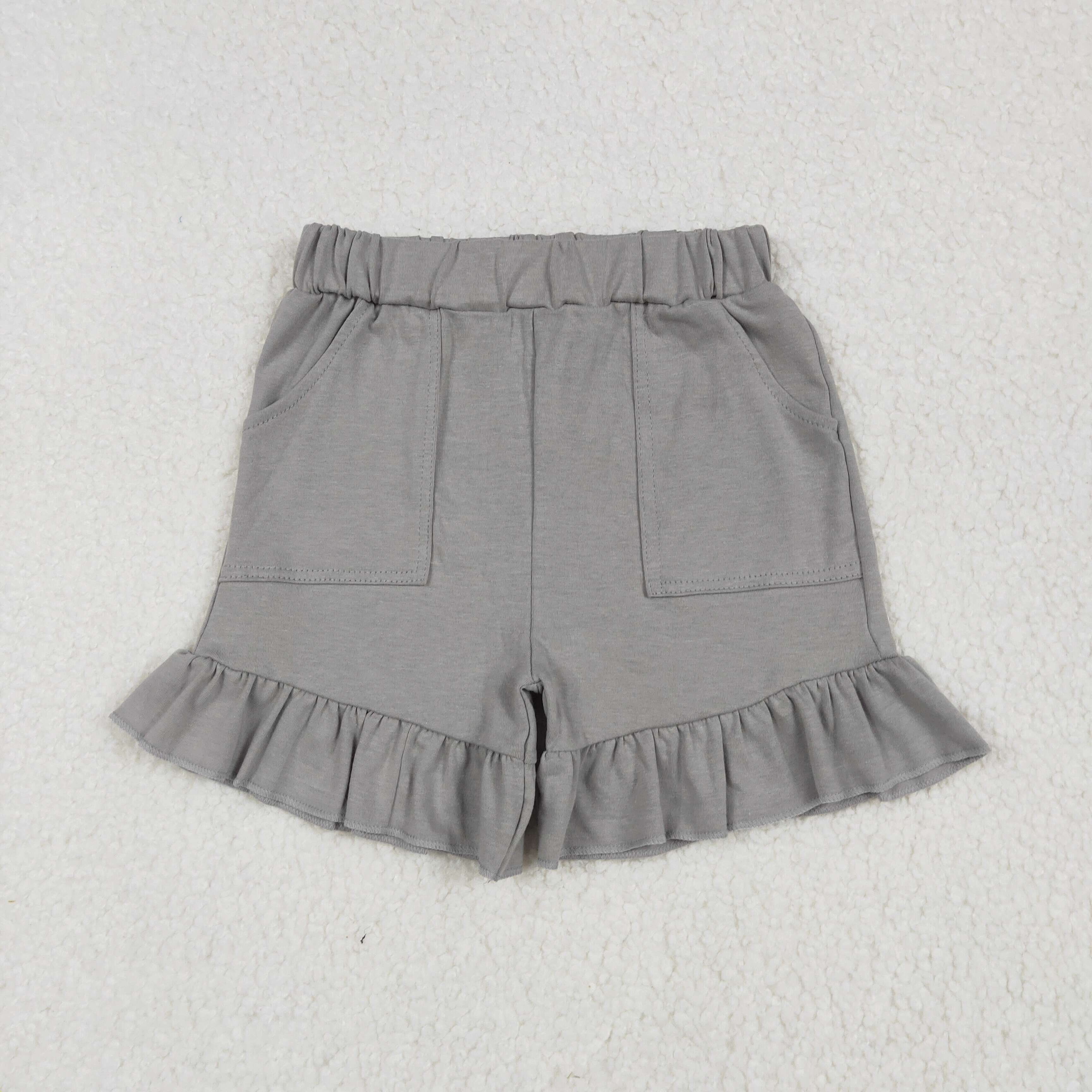 cotton gray pocket shorts