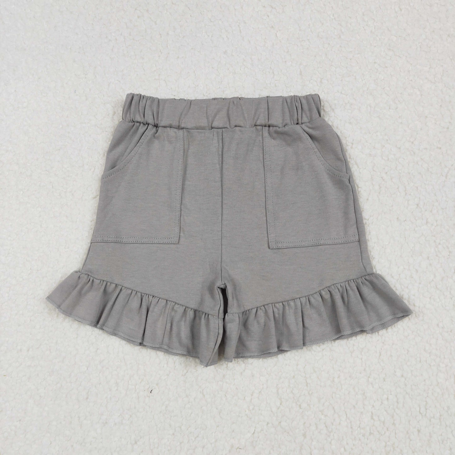 cotton gray pocket shorts