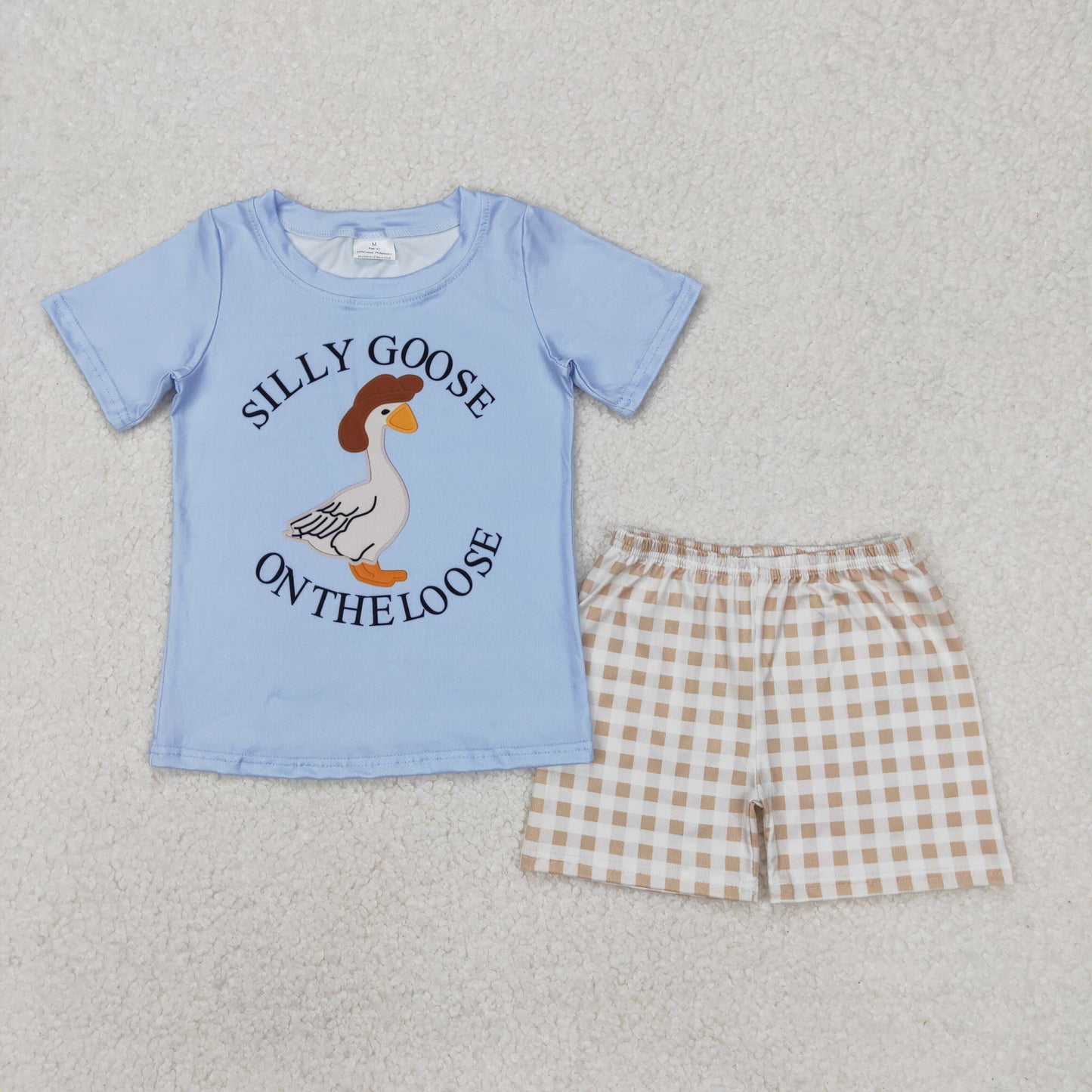 silly goose on the loose t-shirt baby boy shorts set