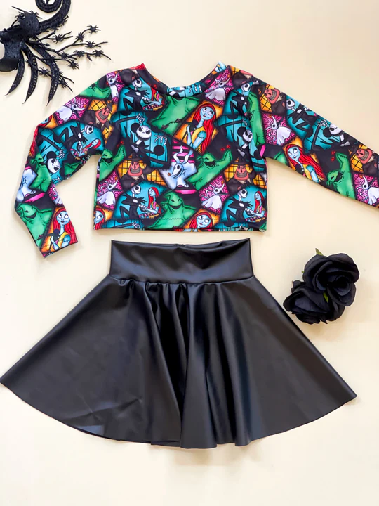 TAT 6-7 weeks MOQ 5 nightmare before Christmas skirt set