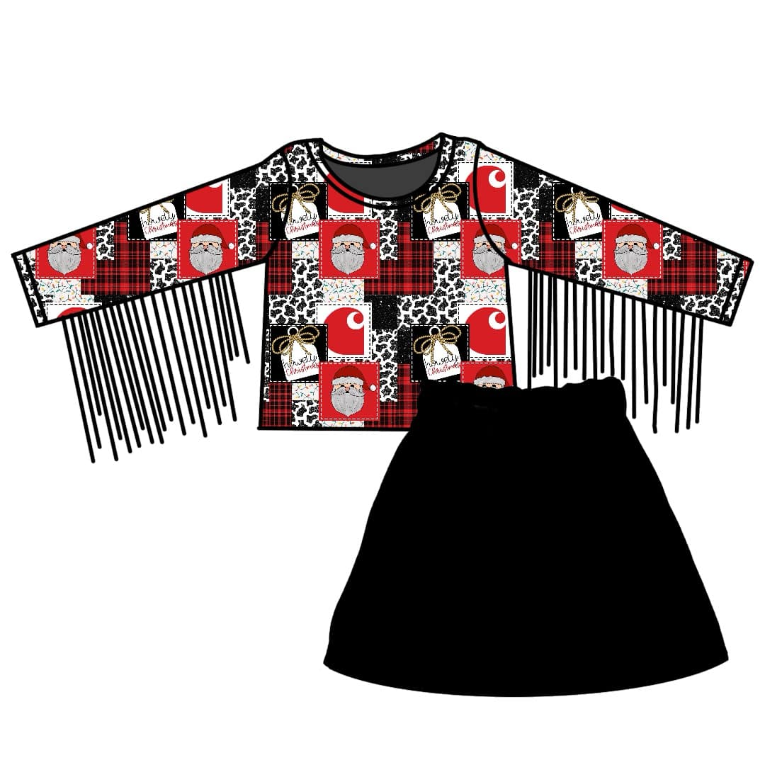 Split-CLOSE 17th Oct howdy Christmas girl fringe shirt skirt outfit