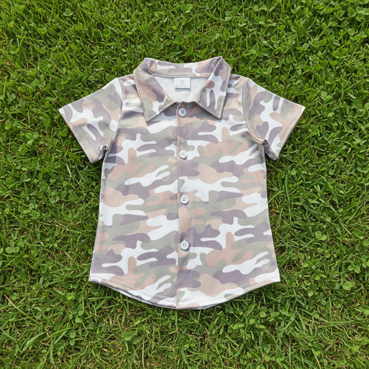 short sleeve camo button down shirt