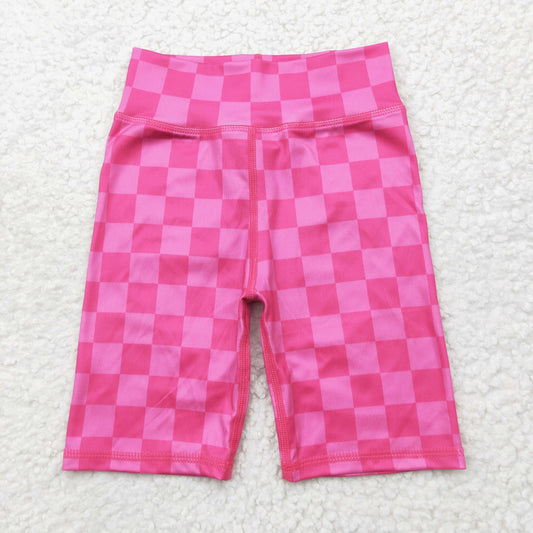 hot pink checkered bike shorts
