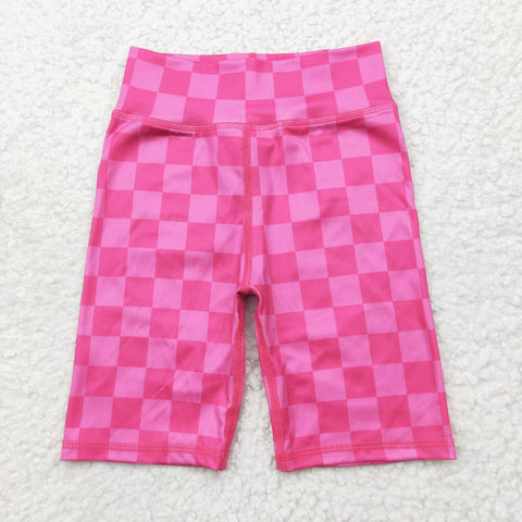 hot pink checkered bike shorts