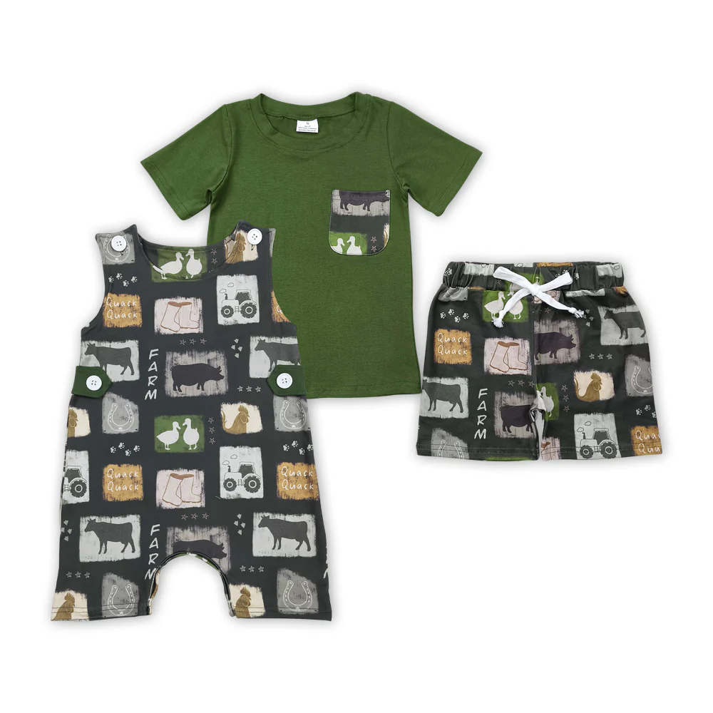 Farm Print Brother Summer Matching Clothes