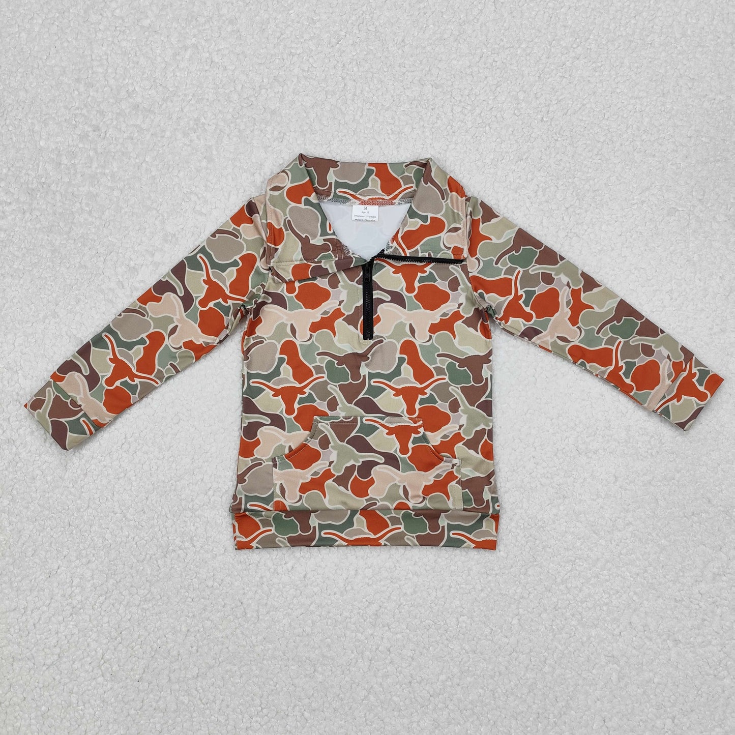 baby boy camo skull zip pullover with pocket