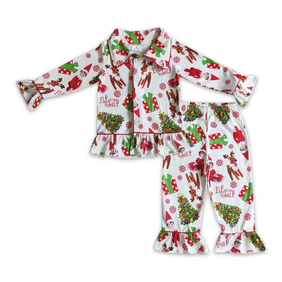 Elf on the Shelf Kids Sibling Christmas Pajamas
