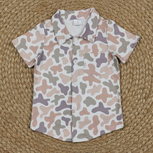short sleeve camo button shirt