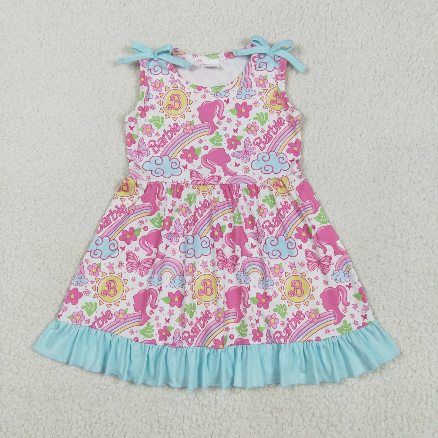 barb*e rainbow butterfly dress