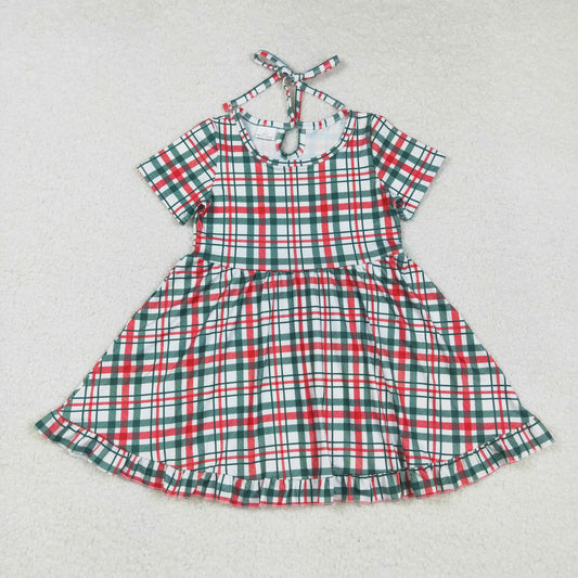 Christmas red green plaid dress