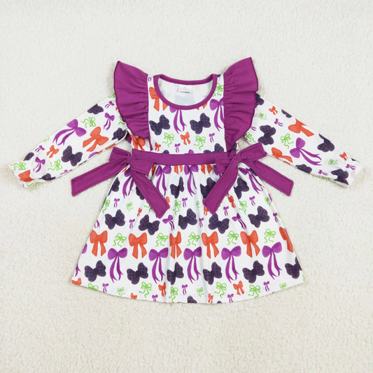 purple ruffle Halloween bows dress