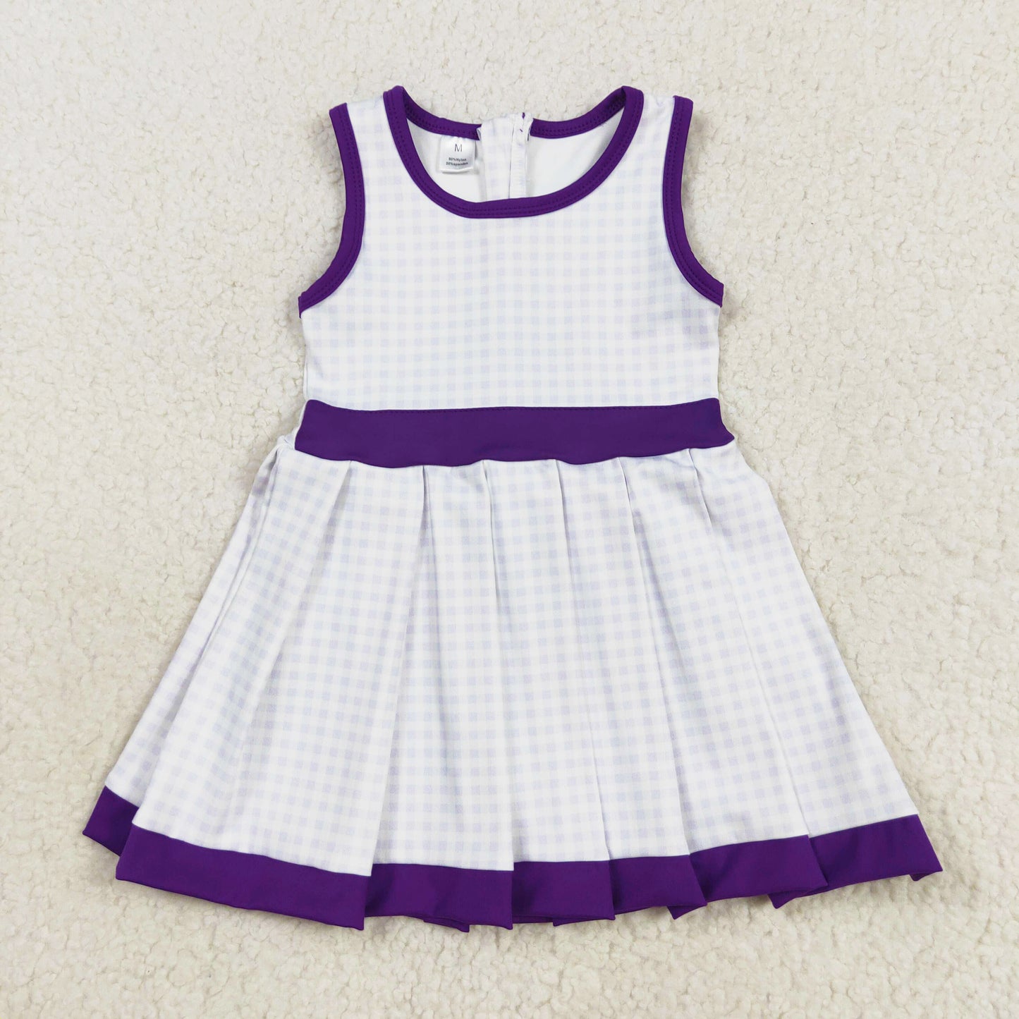 sports purple plaid athletic pleated dress