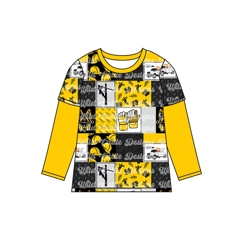 pre order baby boys lineman print raglan shirt