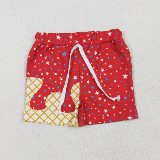 red stars ice cream shorts