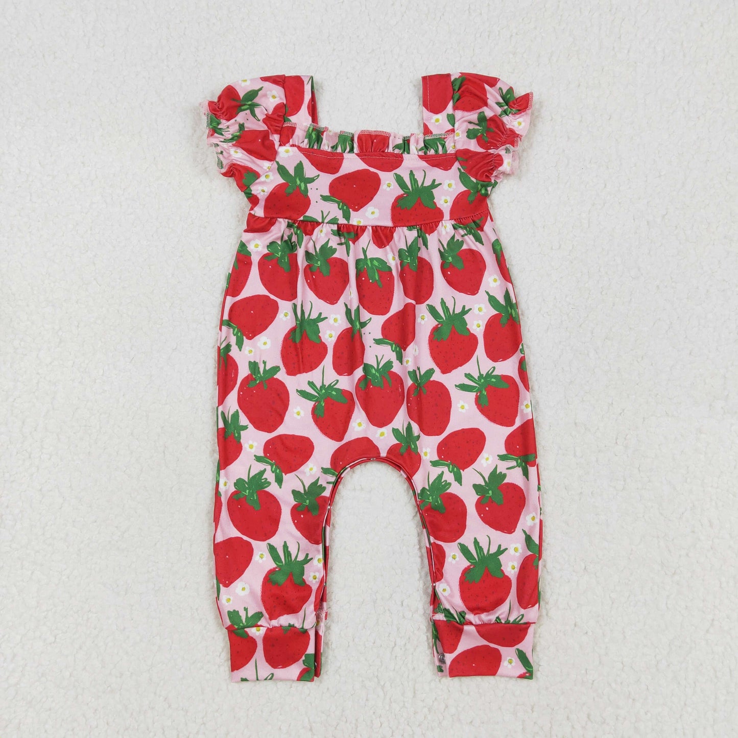 short sleeve strawberry romper