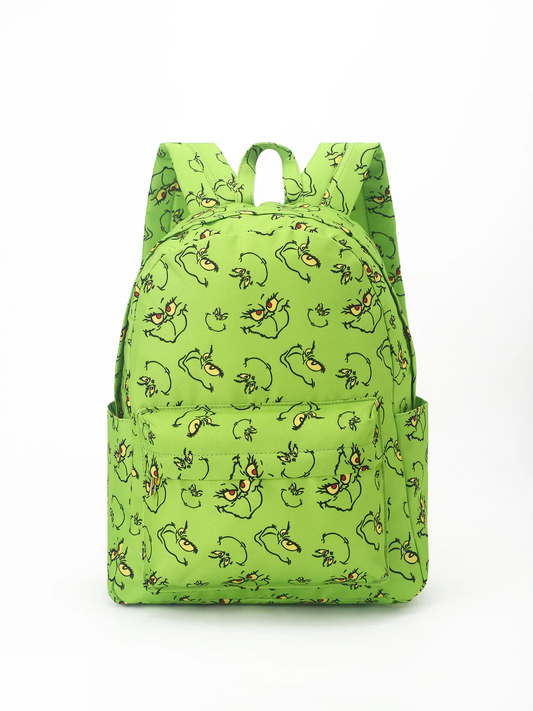 grinchey print backpack for Christmas