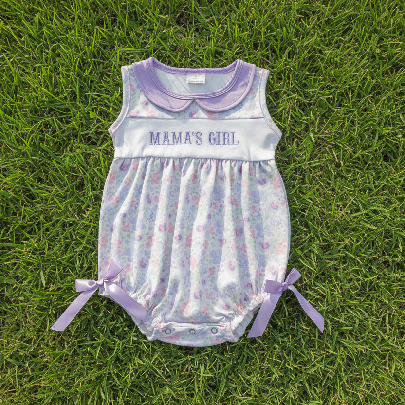 mother's day purple flower mama's girl embroidery bubble