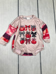 baby long sleeve coquette and pumpkin print romper