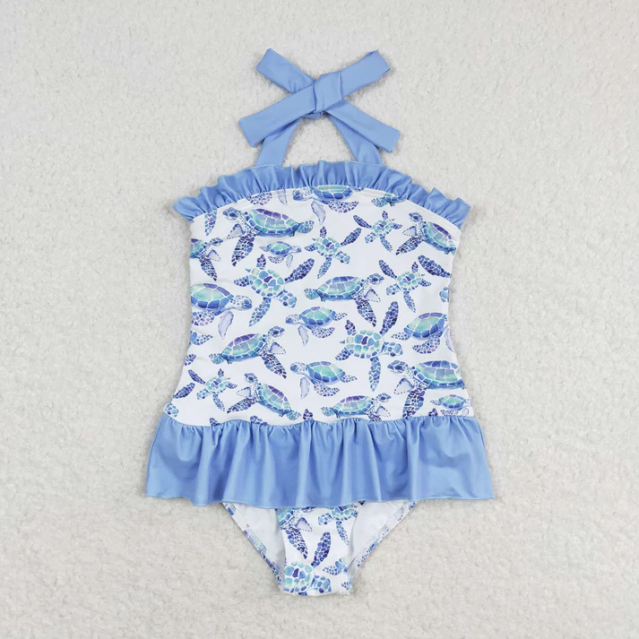 Kids Sea Turtle Embroidery Sibling Clothes