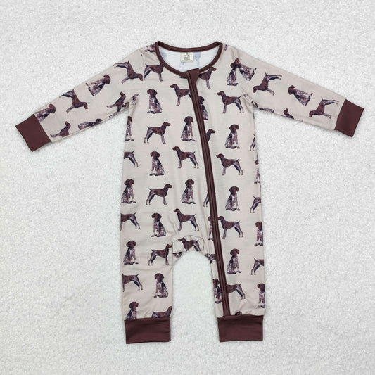 dog print zip bamboo sleeper baby clothes