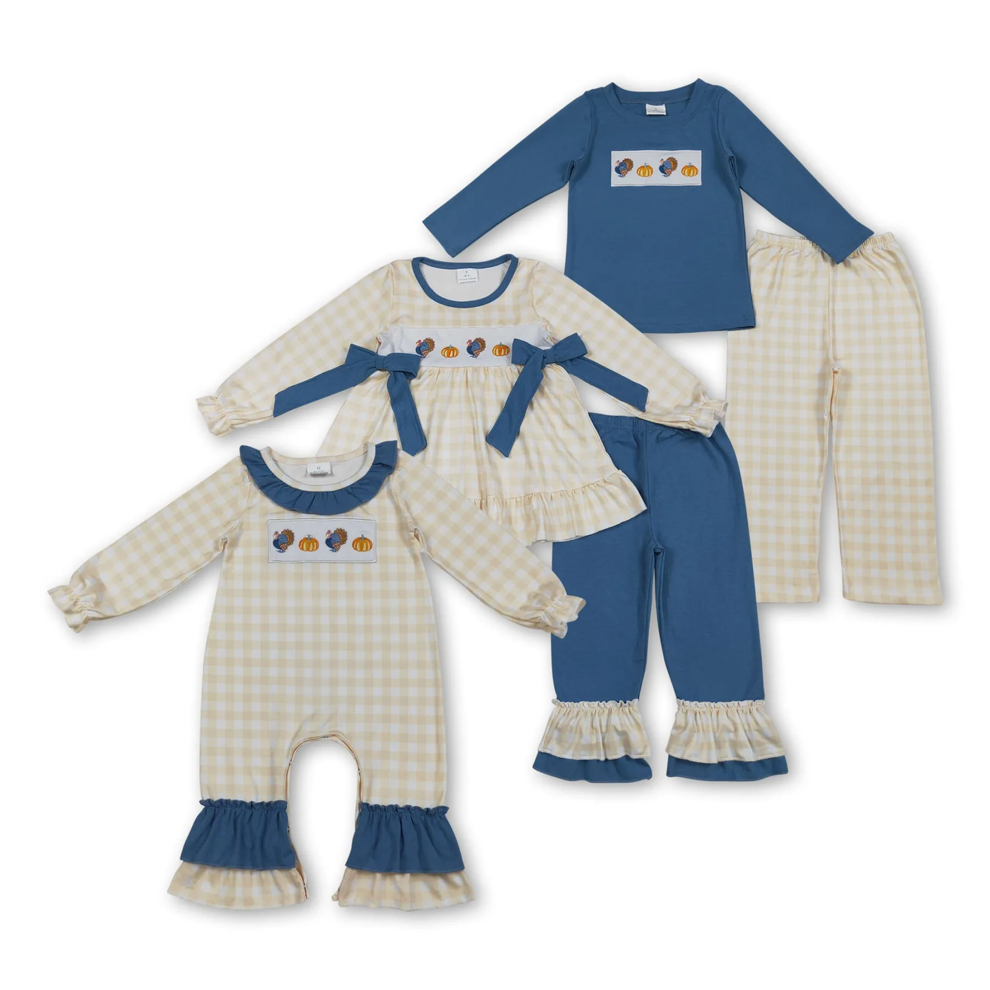 turkey pumpkin embroidery thanksgiving day clothing