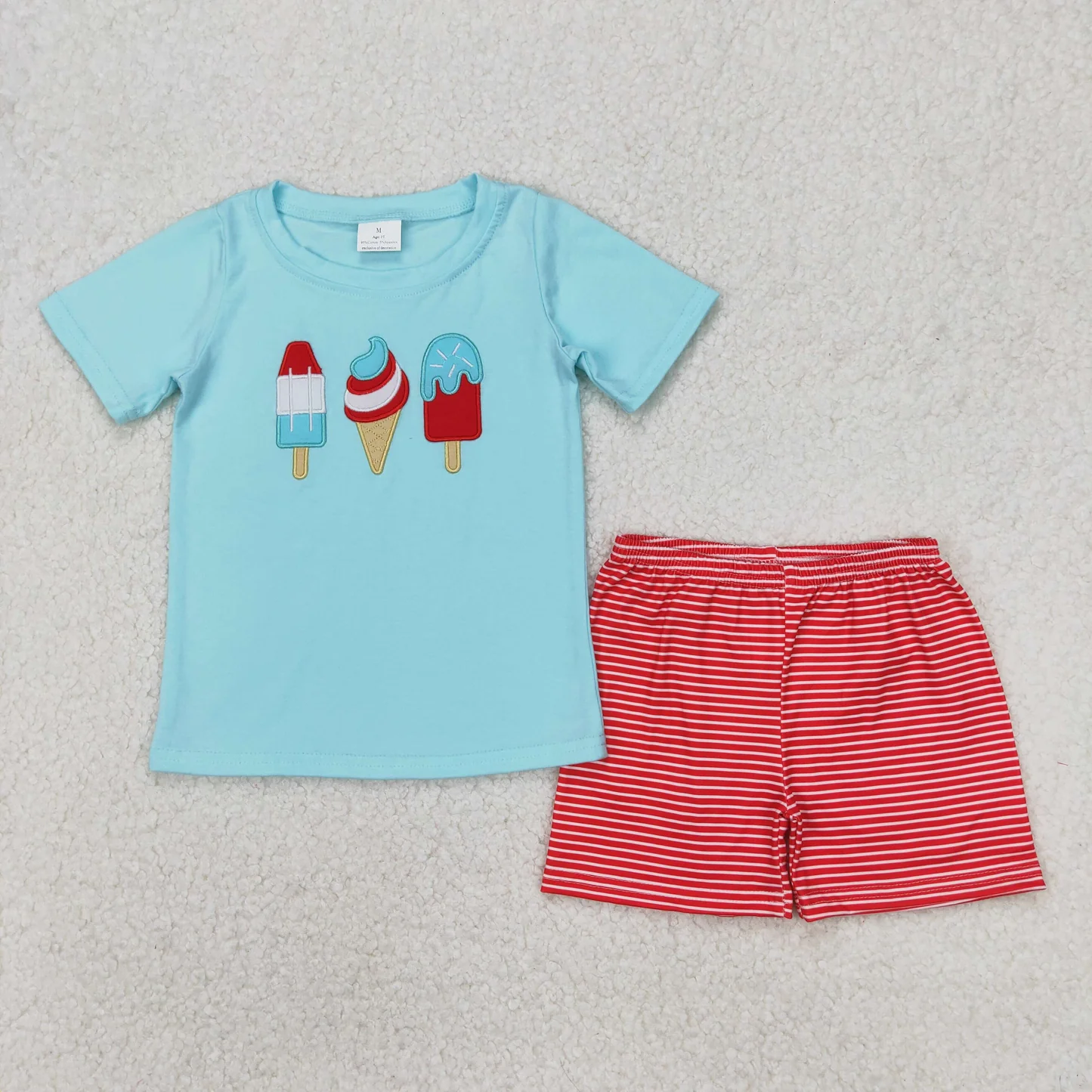 Popsicle Embroidery Sibling 4th of July Matching Clothes