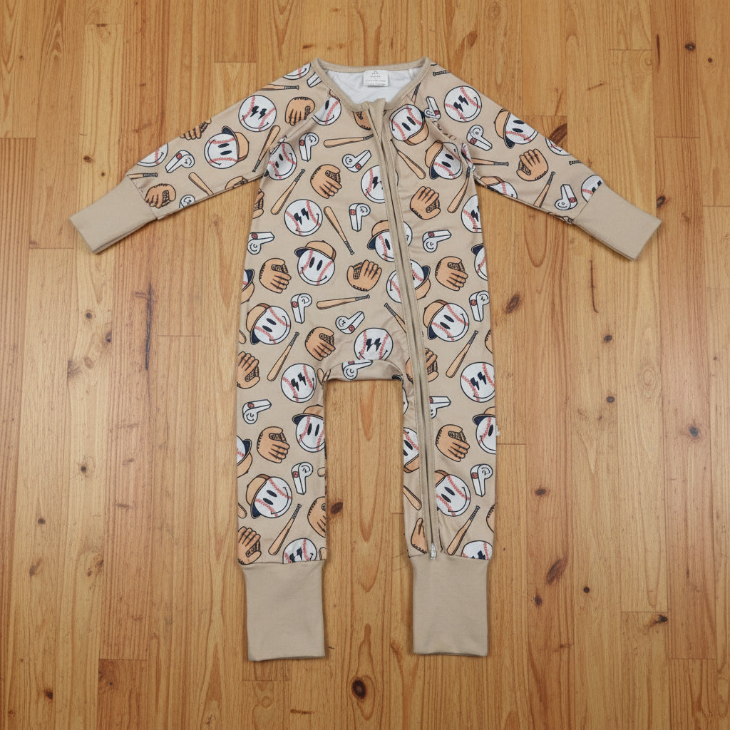 baseball pajamas zippy