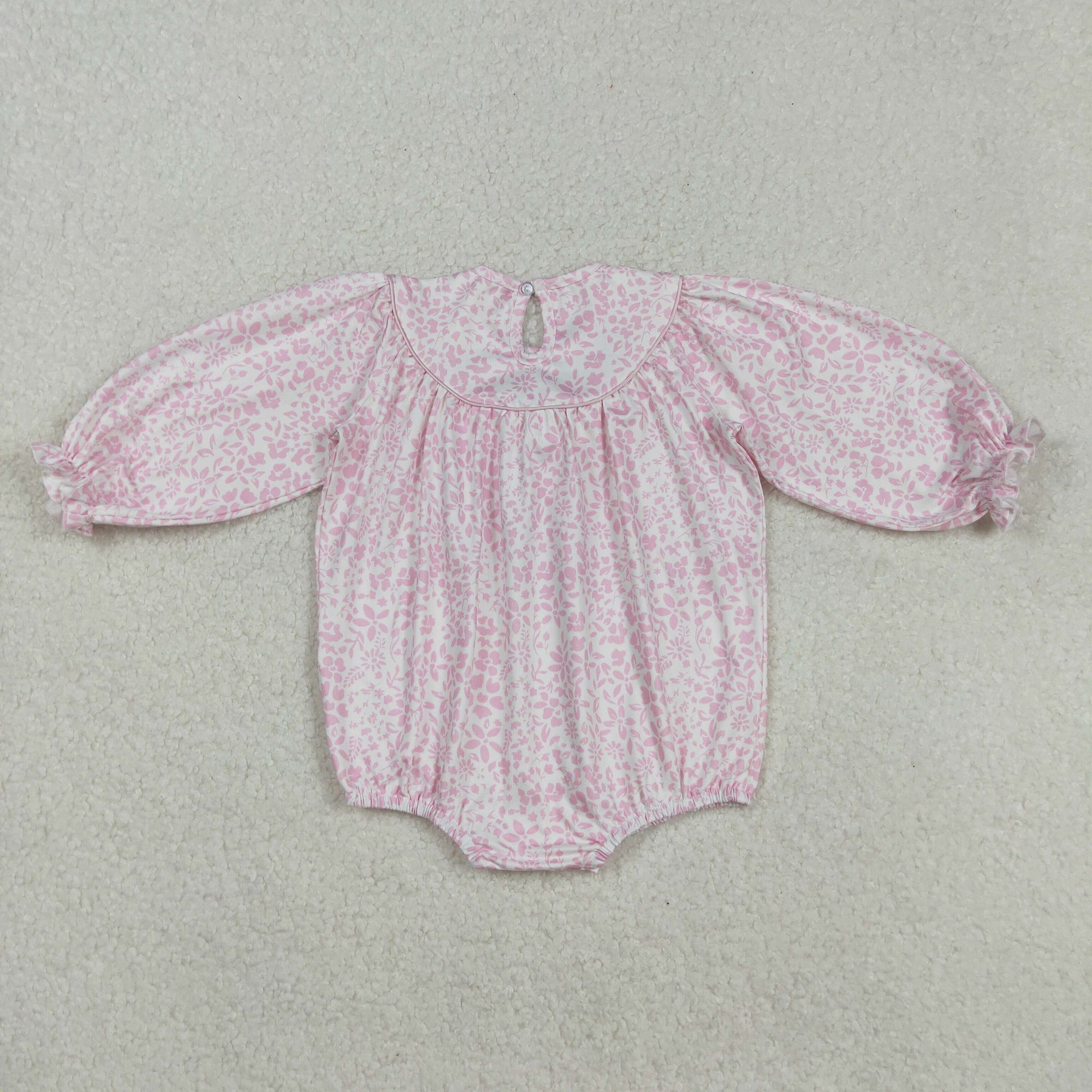 pink floral turkey embroidery smock bubble