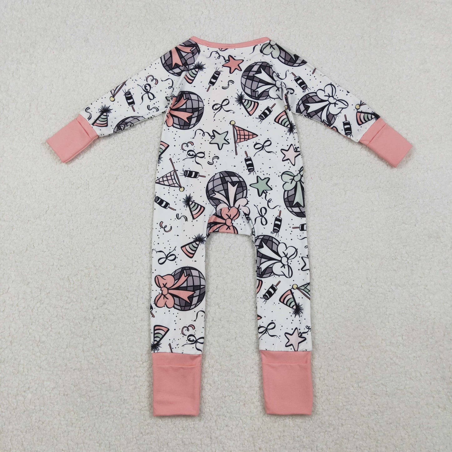 new year's groovy disco infant girl zipper sleeper
