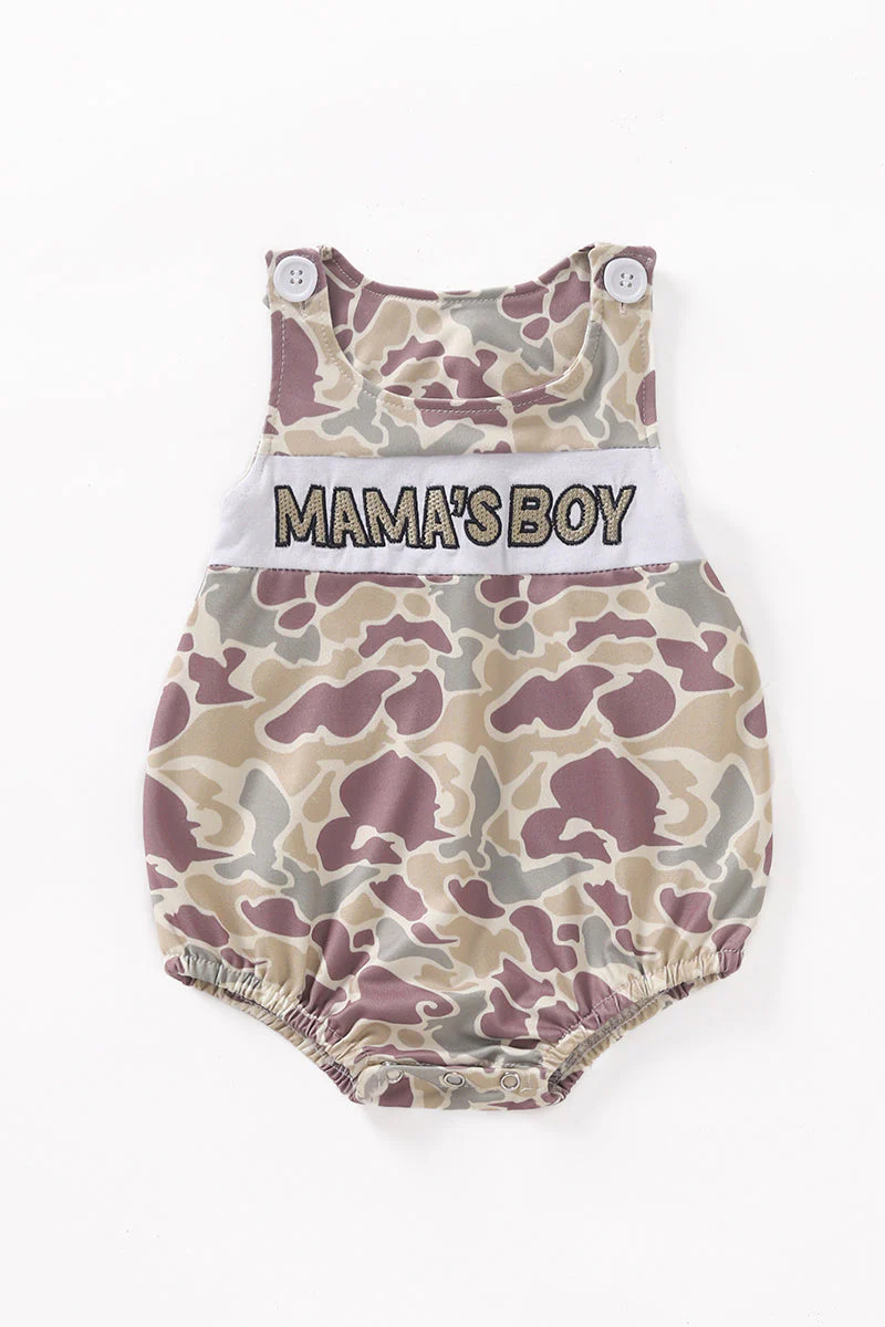 camo mama's boy embroidery tank bubble baby clothes