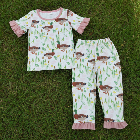 short sleeve duck print pajama set