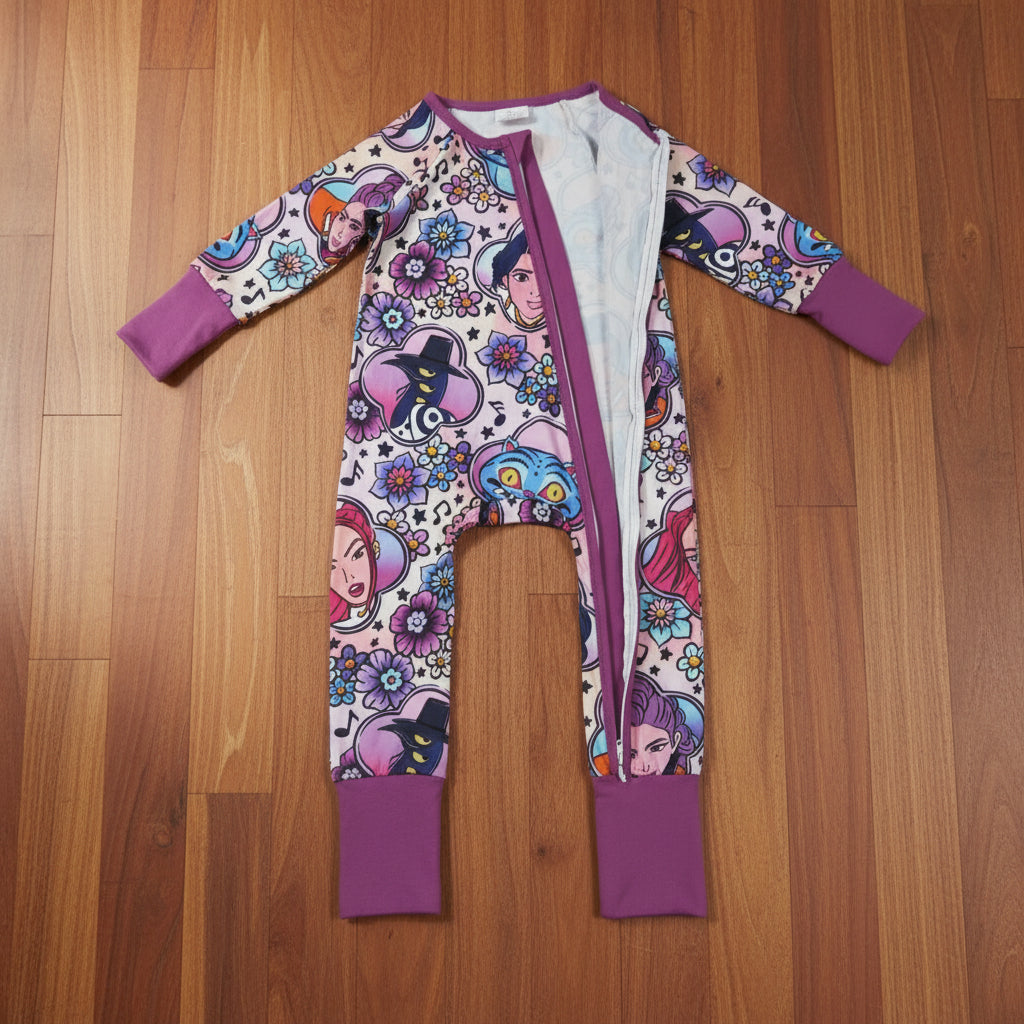 kpop infant girl zipper sleeper