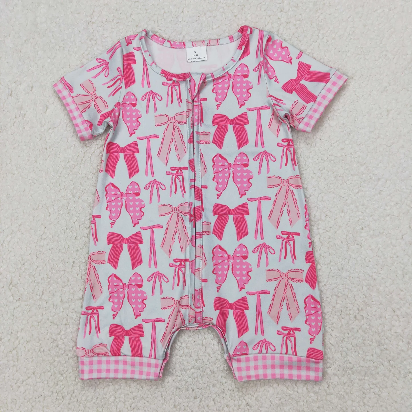 Pink Bows Print Sisters Summer Matching Clothes