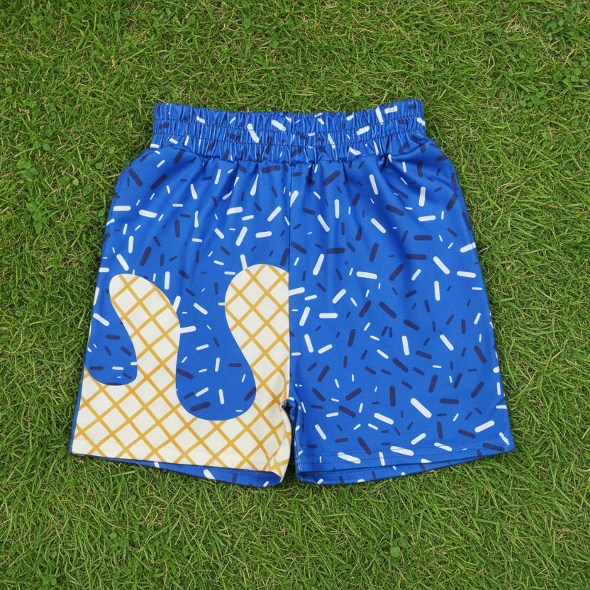 royal blue ice cream sprinkle shorts