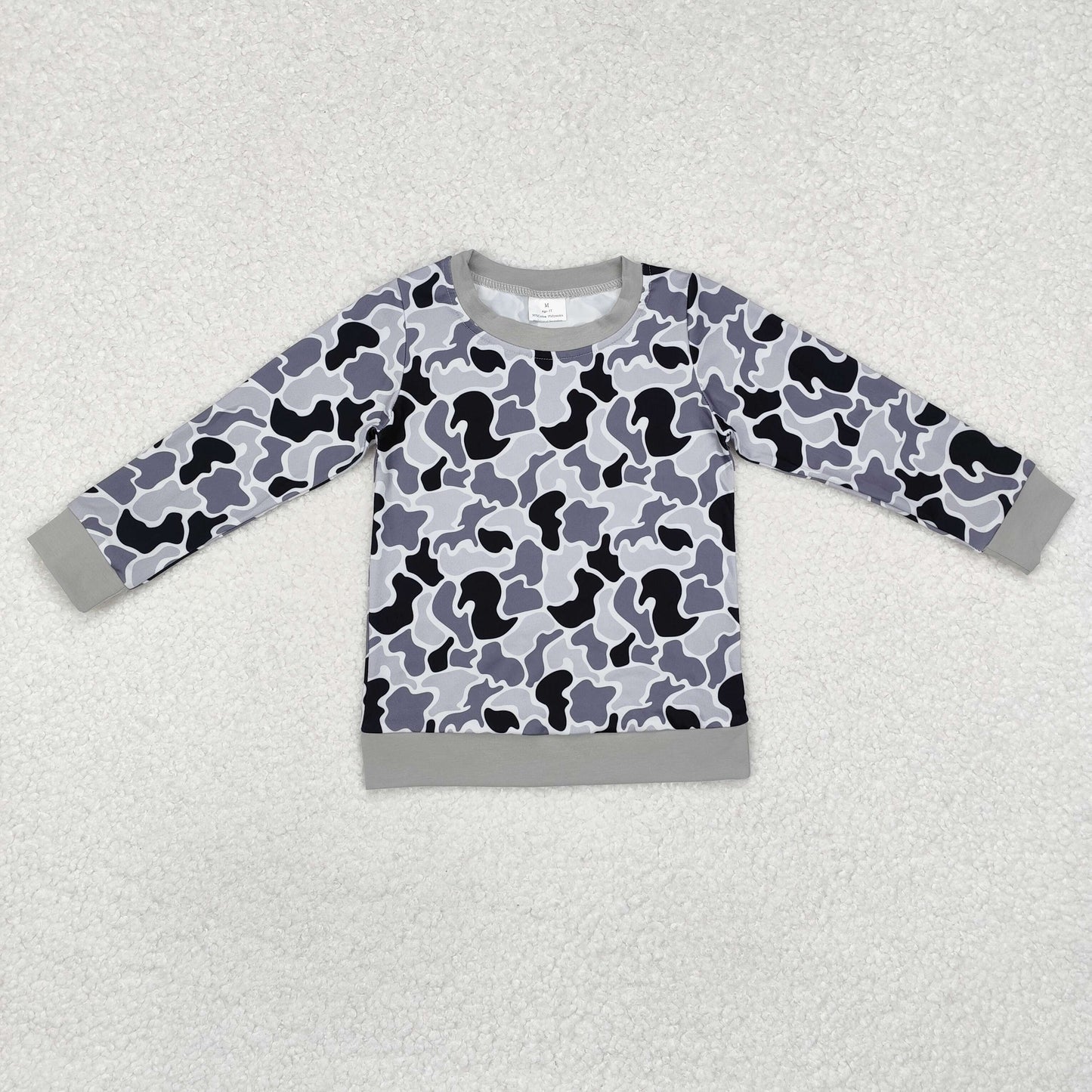 unisex kids camo pullover shirt