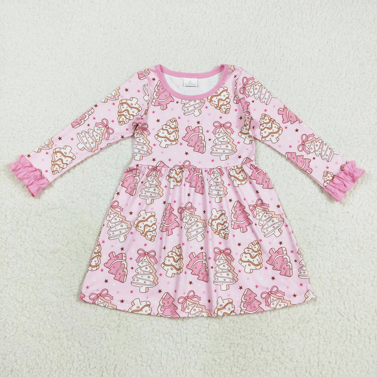 long sleeve Christmas tree cake dress