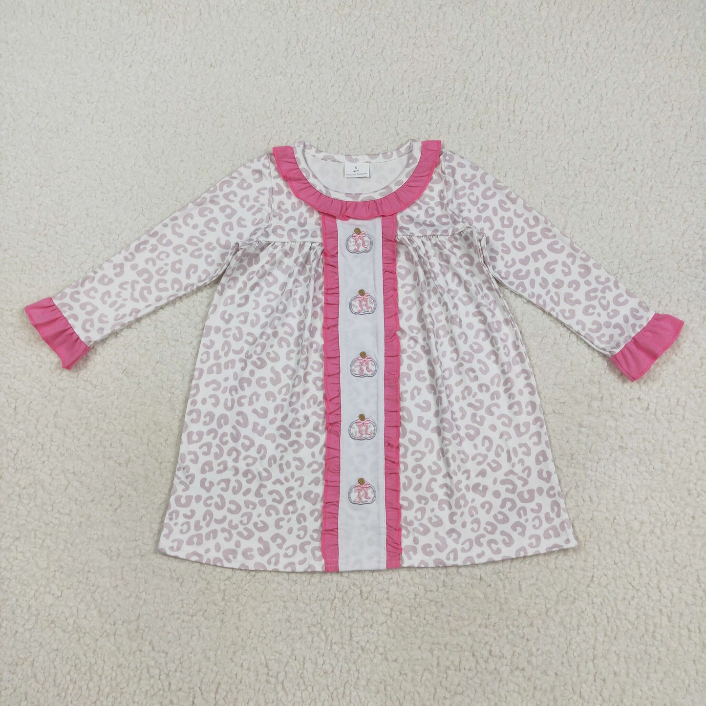 leopard pumpkin embroidery dress