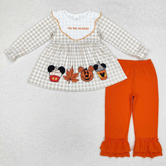 tis the season girl halloween pants set