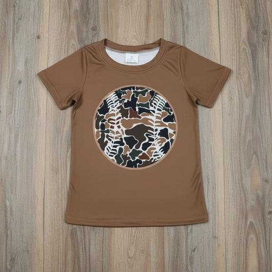 camo baseball tee boy t-shirt