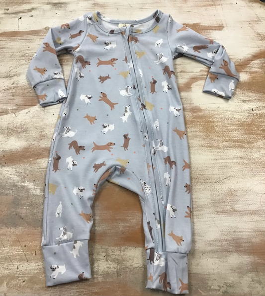 puppy dog print boy bamboo sleeper