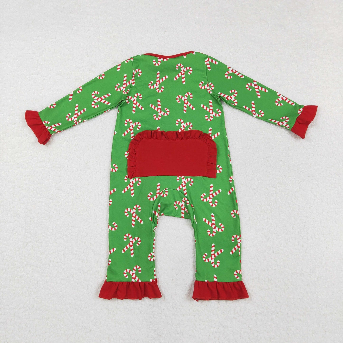 green candy cane Christmas zip sleeper baby clothes