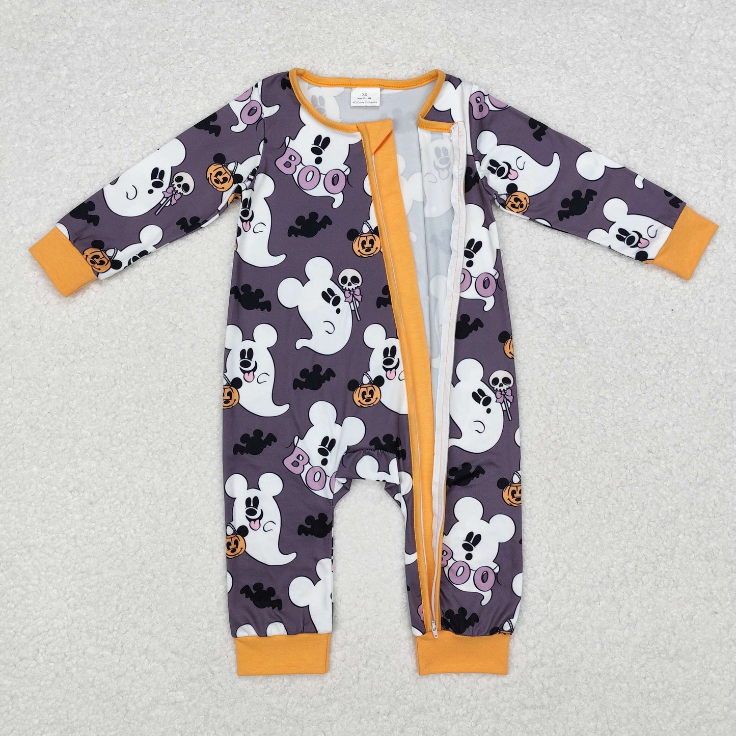 cute ghost boy Halloween zip sleeper