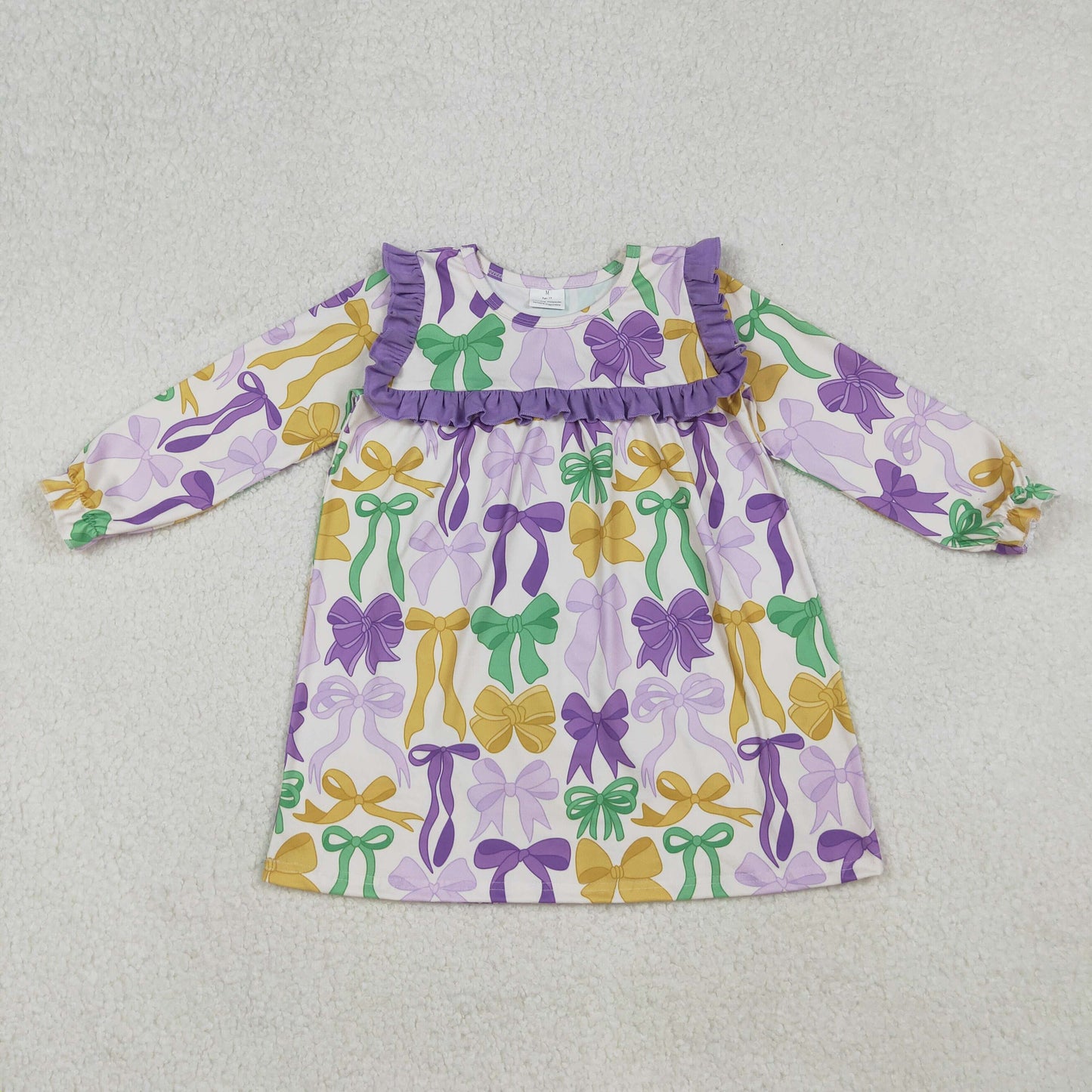 purple green gold coquette mardi gras baby girl dress