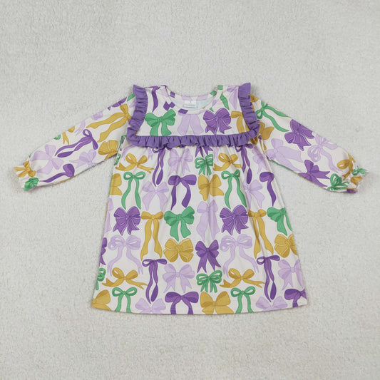 purple green gold coquette mardi gras baby girl dress