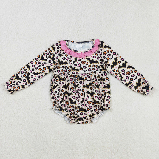 leopard bat baby girl Halloween bubble