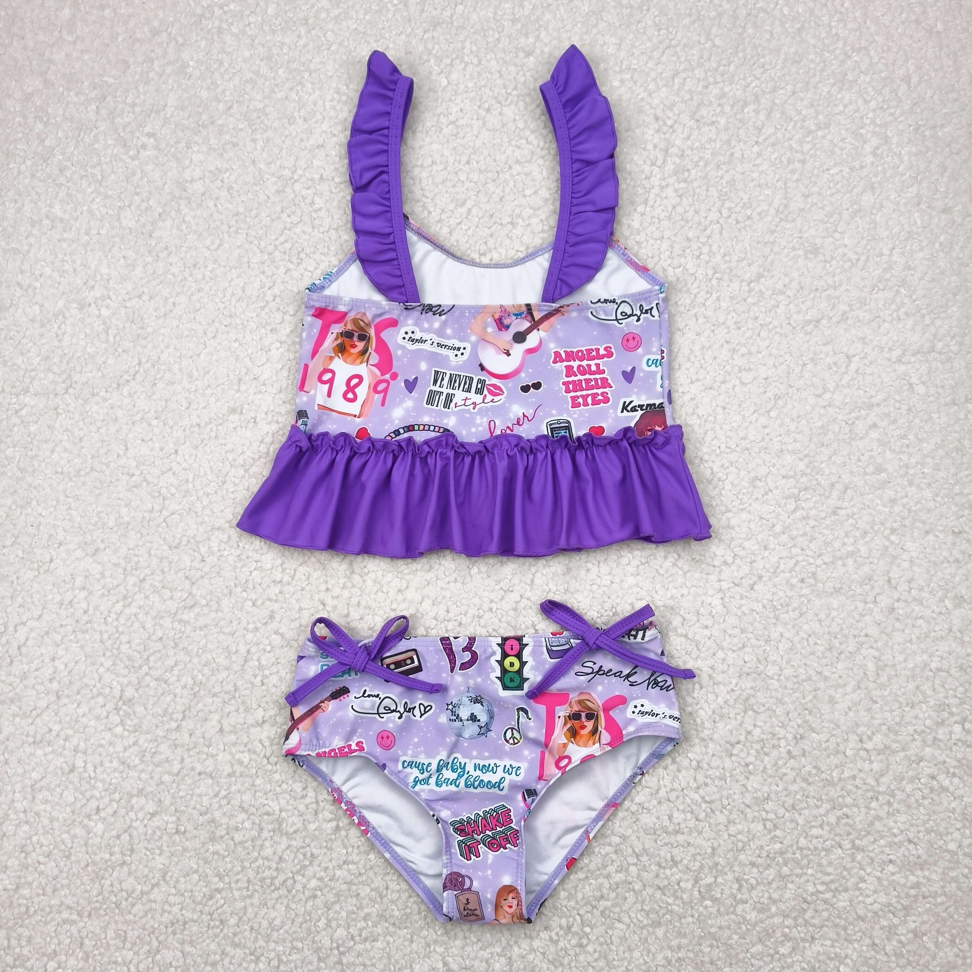 taylor two piece ruffle swimsuit girl swimwear