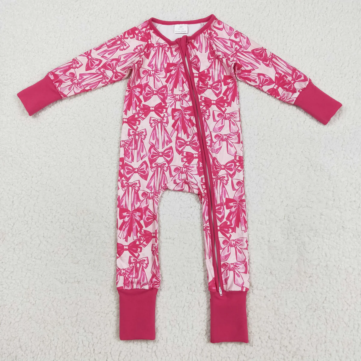 Hot Pink Bow Girls Sibling Pajamas