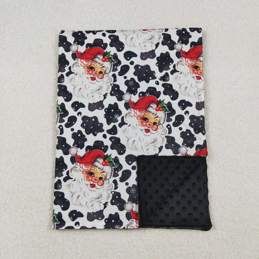 santa cow print Christmas baby blanket